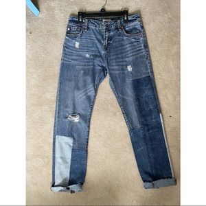Designer patch jeans